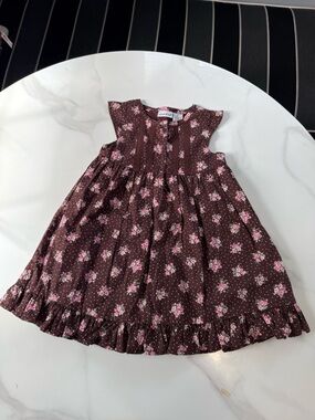 Maggie & Zoe Brown Dress with Pink Floral Print